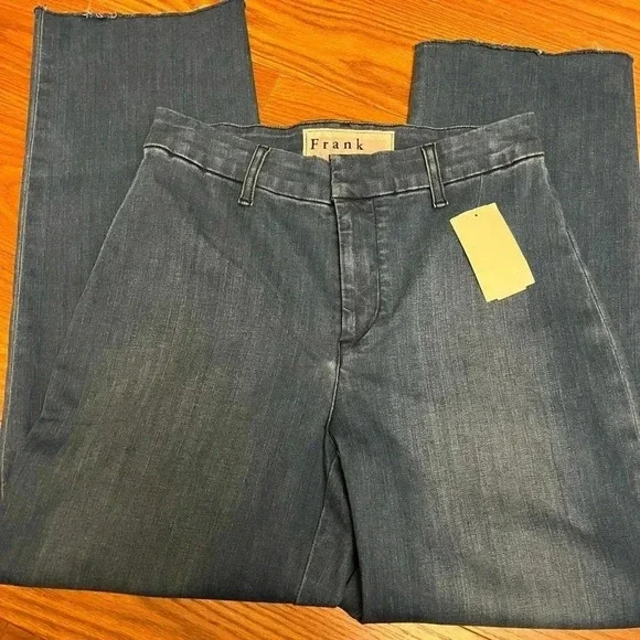 NWT Frank & Eileen Kinsale Performance Crop Pants Jeans Blue 4